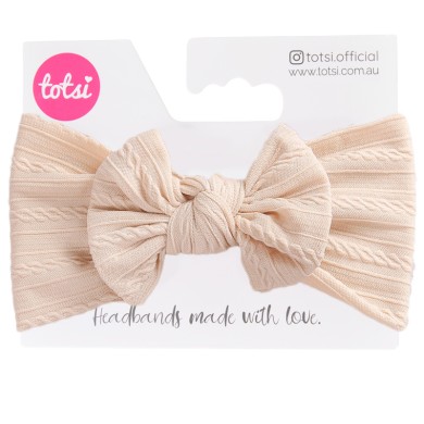 Neutrals Luxury Ribbed Cable Knit Baby Headband