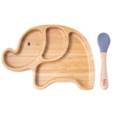 Elephant - Luxury Bamboo Suction Baby Plate Set