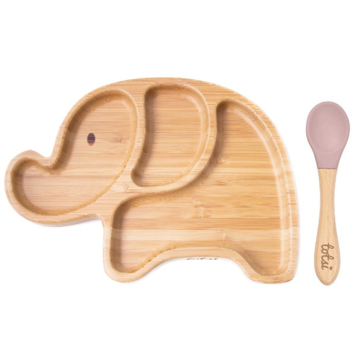 Elephant - Luxury Bamboo Suction Baby Plate Set