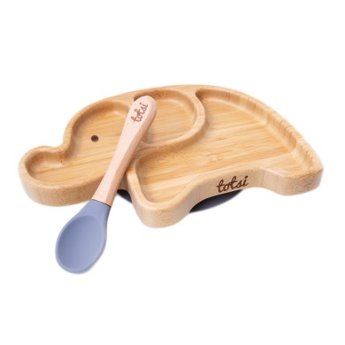 Elephant - Luxury Bamboo Suction Baby Plate Set