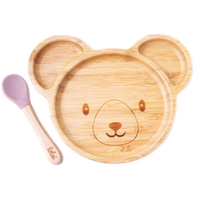 Bear - Luxury Bamboo Suction Baby Plate Set
