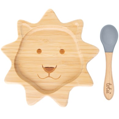 Lion - Luxury Bamboo Suction Kids Plate Set