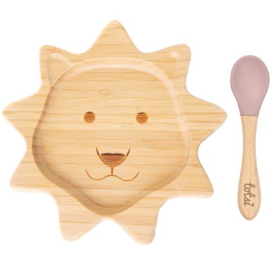 Lion - Luxury Bamboo Suction Kids Plate Set