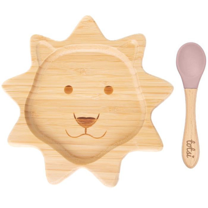 Lion - Luxury Bamboo Suction Kids Plate Set
