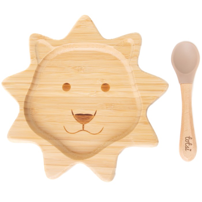 Lion - Luxury Bamboo Suction Kids Plate Set