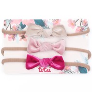 Claire - Velvet Bow Baby Headband Gift Set