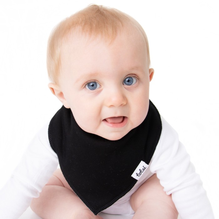 Jet Black - Luxury Plain Black Dribble Bib