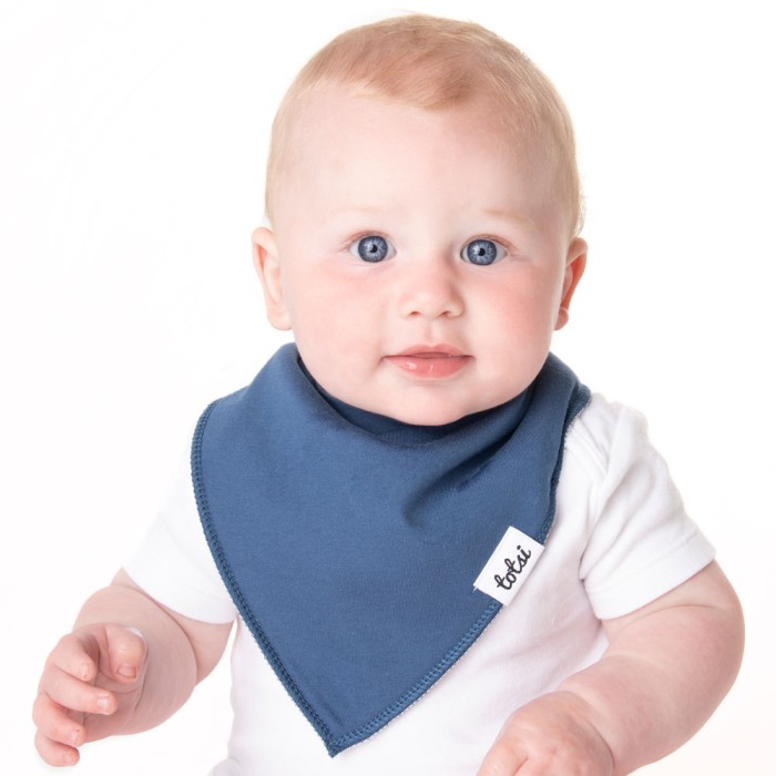 Blues - Luxury Plain Dribble Bib