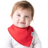 Reds - Luxury Plain Baby Dribble Bib