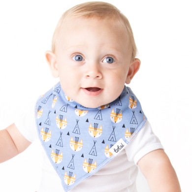 Fyn The Fox - Luxury Blue Baby Dribble Bib