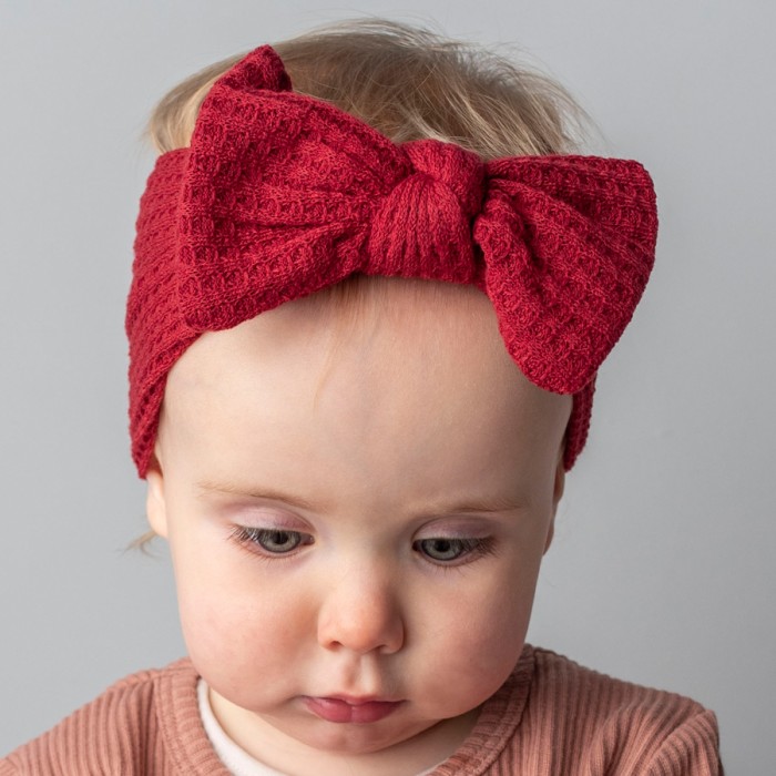 Mae - Luxury Waffle Bow Baby Headband