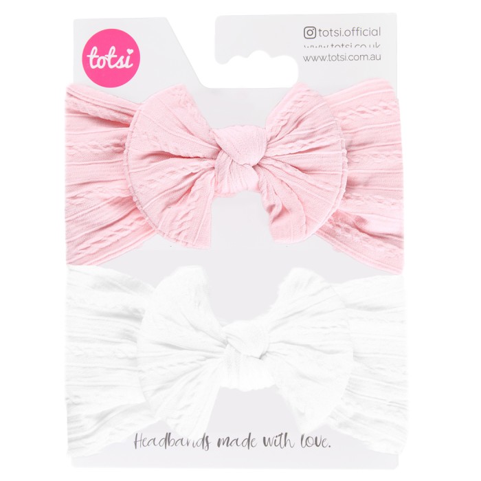 Lucy - Cable Knit Bow Headband Gift Set