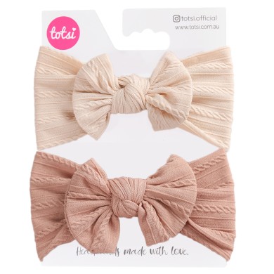 Lucy - Cable Knit Bow Headband Gift Set