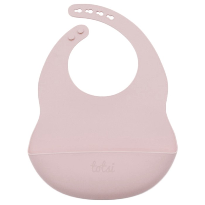 Blush Pink - Luxury Waterproof Silicone Baby Bib