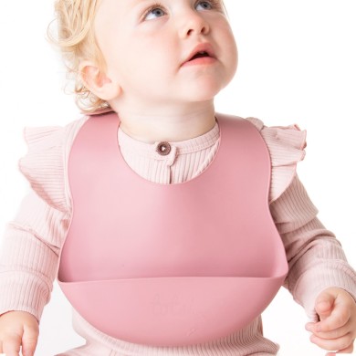 Dusty Rose - Luxury Waterproof Silicone Baby Bib