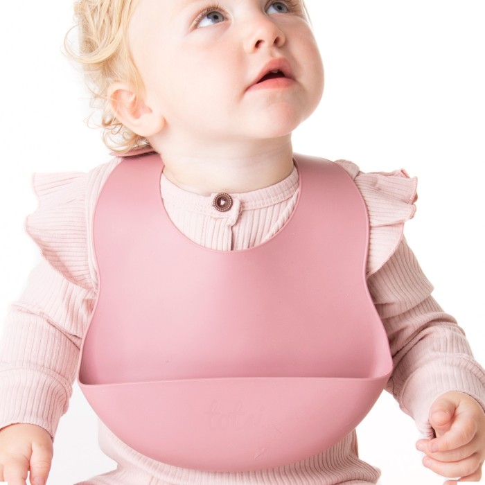 Dusty Rose - Luxury Waterproof Silicone Baby Bib