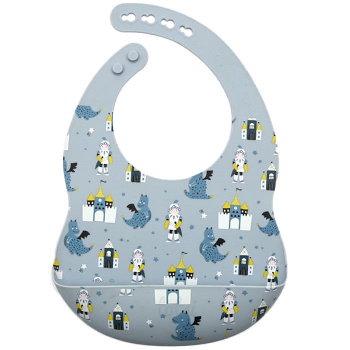 Knights And Dragons - Luxury Waterproof Silicone Weaning Bib