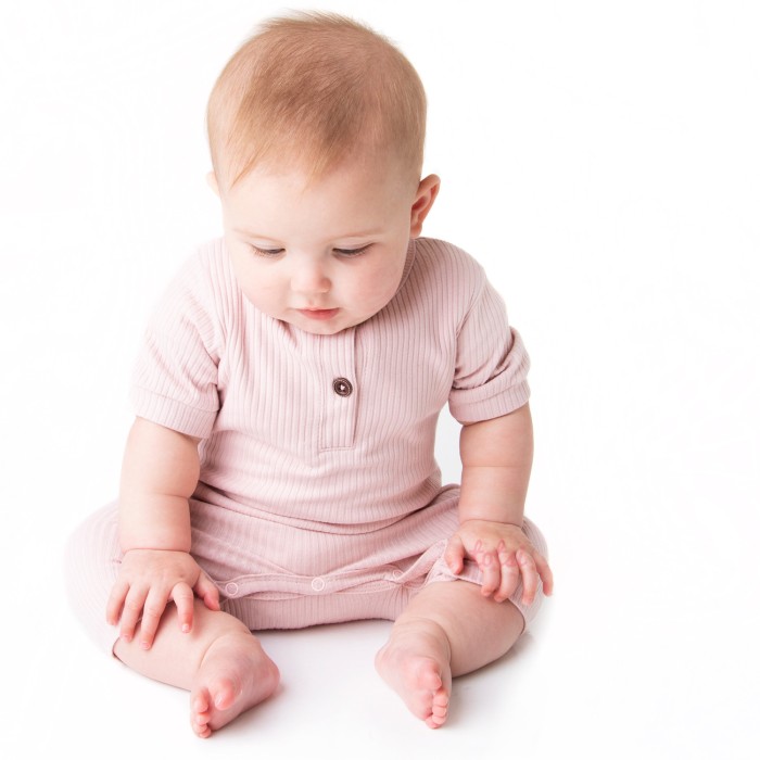 Belle - Short Sleeve Luxury Pink Baby Romper