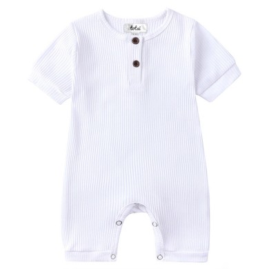 Blake - Luxury Short Sleeve Ribbed Baby Romper