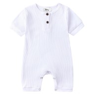 Blake - Luxury Short Sleeve Ribbed Baby Romper