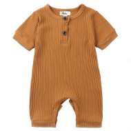 Bowie - Short Sleeve Ribbed Baby Romper
