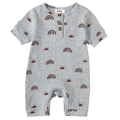 Rian - Rainbow Ribbed Baby Romper