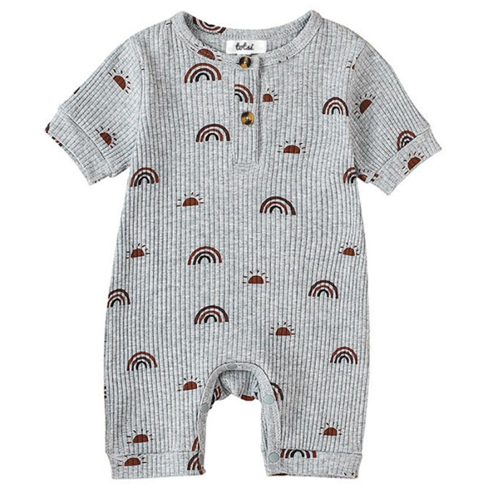 Rian - Rainbow Ribbed Baby Romper