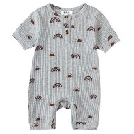 Rian - Rainbow Ribbed Baby Romper