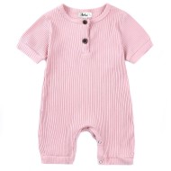 Belle - Short Sleeve Luxury Pink Baby Romper