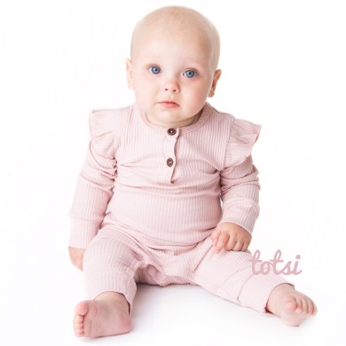 Freya - Luxury Frilly Ribbed Baby Romper