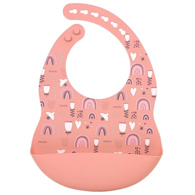 Coral Rainbow - Luxury Silicone Bib
