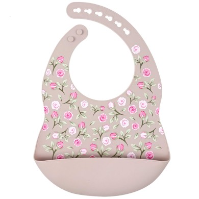 Blush Pink Rose - Luxury Silicone Bib
