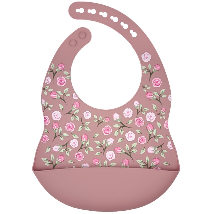 Dusty Rose Garden - Luxury Silicone Weaning Bib