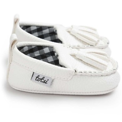 Brisbane - Luxury White Loafer Baby Shoes