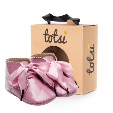 Emmeline - Luxury Bow Baby Girls Pram Shoes