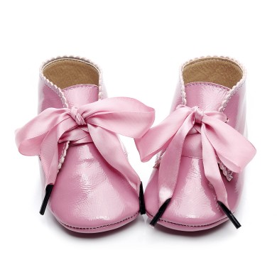 Emmeline - Luxury Bow Baby Girls Pram Shoes