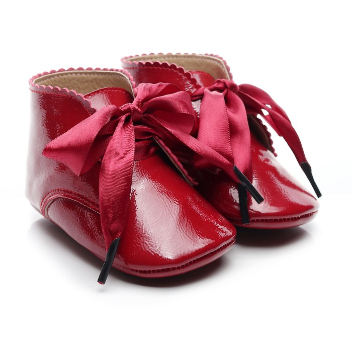 Rouge - Luxury Red Bow Baby Girls Booties