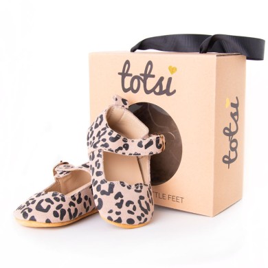 Taylen - Leopard Buckle Baby Booties