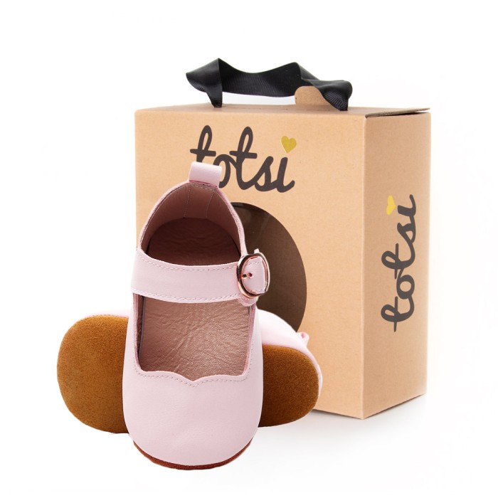 Amory - Leather T-Bar Buckle Baby Booties