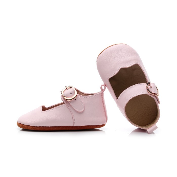 Amory - Leather T-Bar Buckle Baby Booties