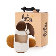 Remi - Leather T-Bar Buckle Baby Booties