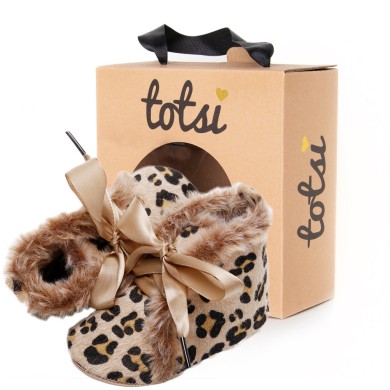 Zena - Animal Print Baby Booties