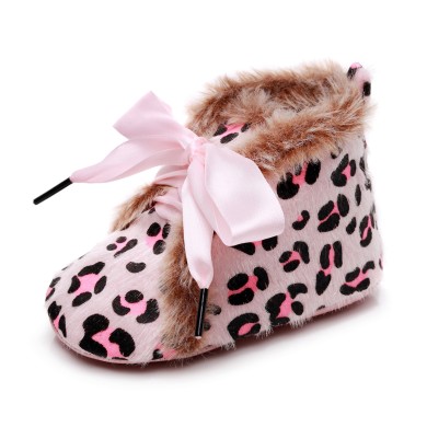 Zuri - Pink Animal Print Baby Booties
