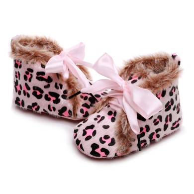 Zuri - Pink Animal Print Baby Booties