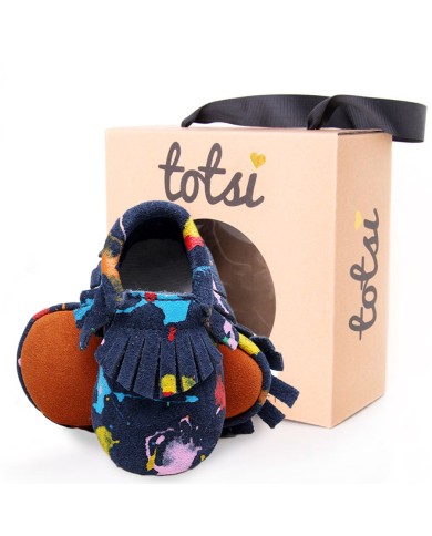 Twist - Luxury Suede Graffiti Baby Moccasins