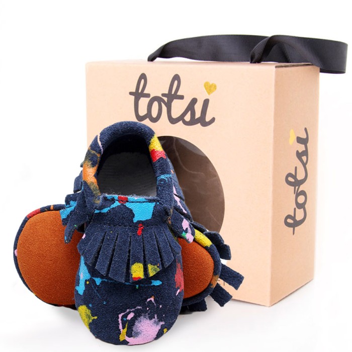 Twist - Luxury Suede Graffiti Baby Moccasins