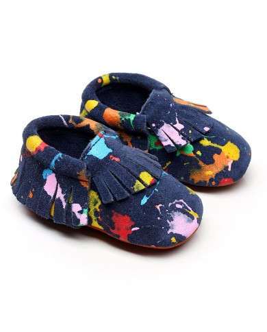 Twist - Luxury Suede Graffiti Baby Moccasins