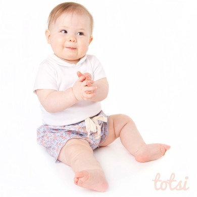 Tiffany - Blue Floral Luxury Baby Bloomers