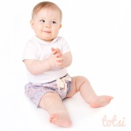 Tiffany - Blue Floral Luxury Baby Bloomers