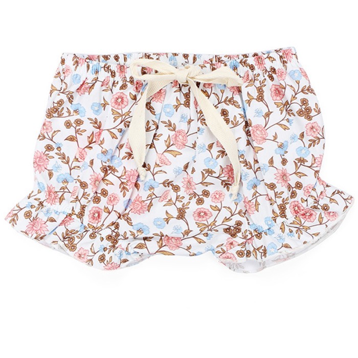 Gracie - White Floral Luxury Baby Bloomers
